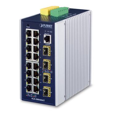 PLANET IGS-20040MT netværksswitch Administreret L2+ Gigabit Ethernet (10/100/1000) Blå, Hvid