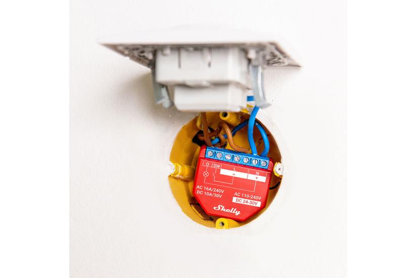 Shelly Plus 1PM Intelligent kontakt 1P Rød