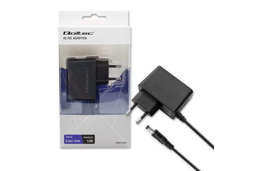 Qoltec - Premium - strømforsyningsadapter - 12V, 1A, 5,5*2,1 - 12 Watt