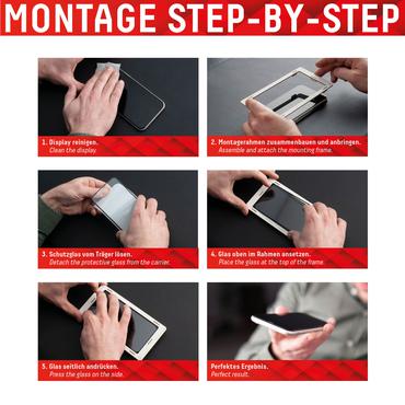 Displex Screen Protector (10H) for Apple iPhone iPhone 13/13 Pro/14/16e/17e, Eco Mounting Frame, scratch resistant