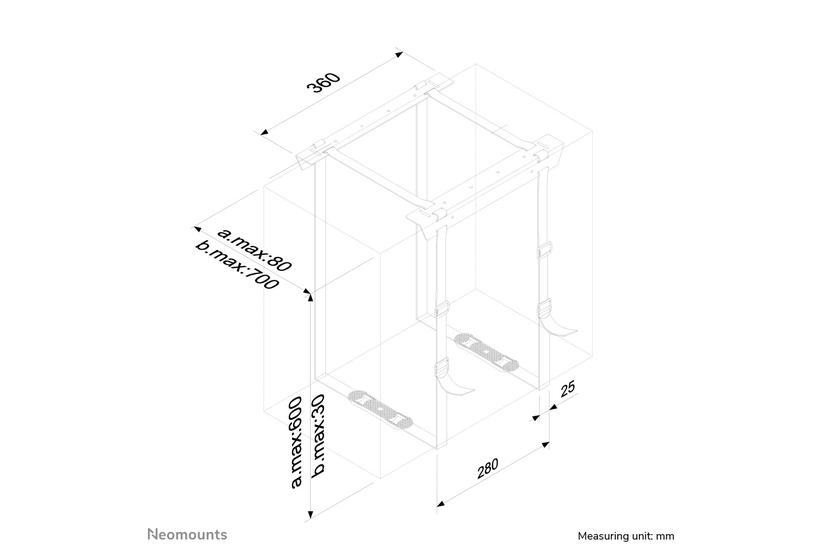 Neomounts CPU-D025 monteringssats - fixerad - svart
