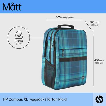 HP Campus XL Tartan Plaid Backpack