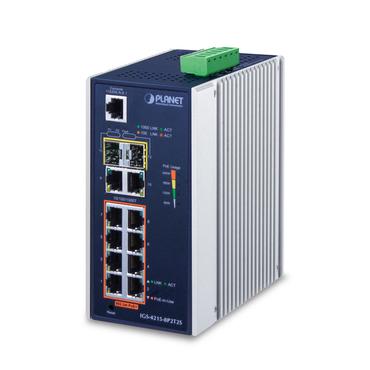 PLANET IGS-4215-8P2T2S netværksswitch Administreret L2/L4 Gigabit Ethernet (10/100/1000) Strøm over Ethernet (PoE) Blå, Sølv