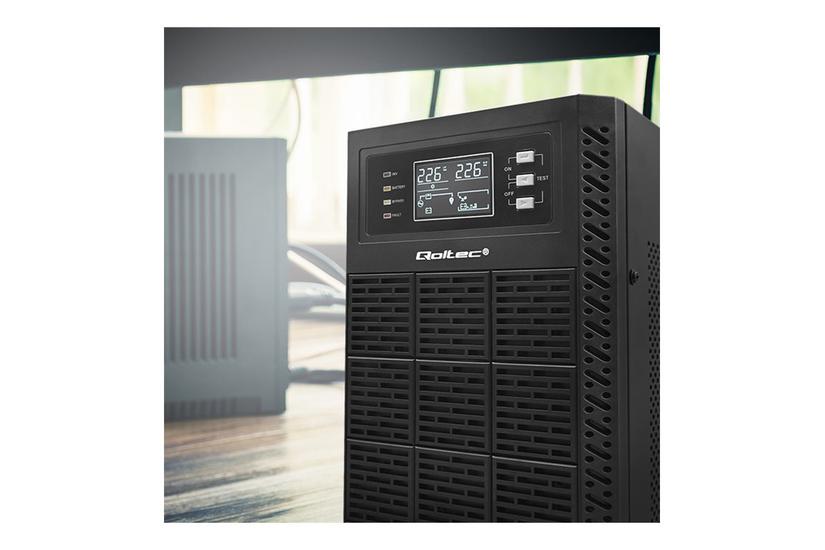 Qoltec - UPS - str&oslash;mfaktor 1.0, LCD, EPO, on-line - 3000 Watt - 3000 VA