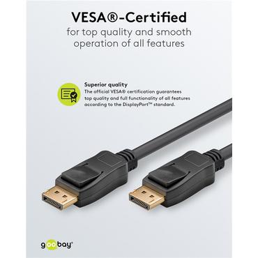 DisplayPort&trade; Connector Cable 1.4, 1 m, black