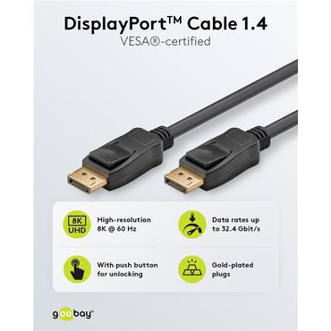 DisplayPort&trade; Connector Cable 1.4, 1 m, black