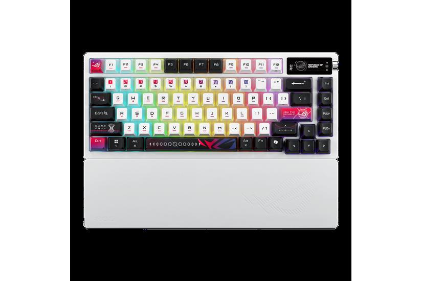 ASUS Tangentbord - ROG NX Snow V2 - Kabel & Trådlös - 75% - Vit - Schweizisk