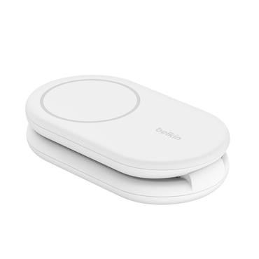 Belkin BoostCharge tr&aring;dl&ouml;st laddst&auml;ll - magnetisk, hopf&auml;llbar, med Qi2 - + v&auml;xelstr&ouml;msadapter - 15 Watt