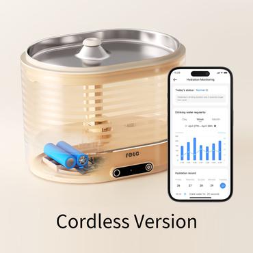 ENABOT ROLA Katzenbrunnen kabellos 2 L Edelstahl leise App Filter Akku