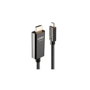 Lindy 43317 videokabel adapter 10 m USB Type-C HDMI Type A (Standard) Sort