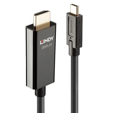 Lindy 43317 videokabel adapter 10 m USB Type-C HDMI Type A (Standard) Sort