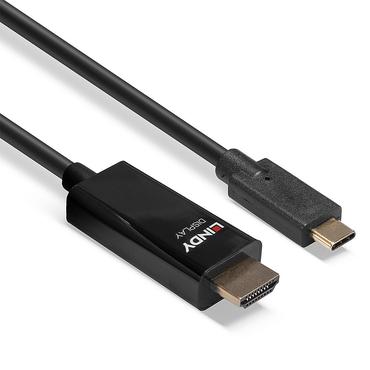 Lindy 43317 videokabel adapter 10 m USB Type-C HDMI Type A (Standard) Sort