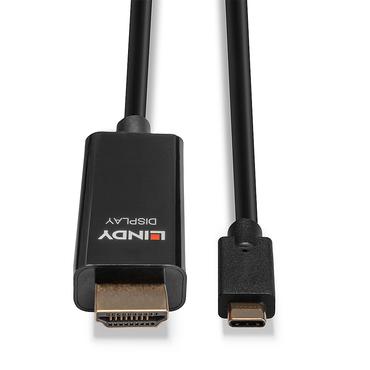 Lindy 43317 videokabel adapter 10 m USB Type-C HDMI Type A (Standard) Sort