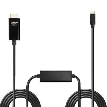 Lindy 43317 videokabel adapter 10 m USB Type-C HDMI Type A (Standard) Sort