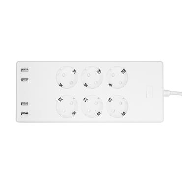 LogiLink SH0105 smart str&oslash;mskinne 6 AC stikkontakt(er) Type F 1,8 m 4 2400 W Hvid