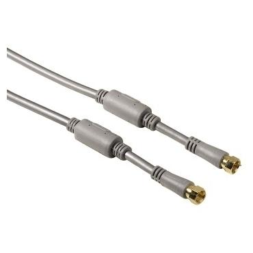 Hama Satellite Connection Cable, F-plug - F-plug, 100 dB, 1.5 m koaxial kabel Satellit 1,5 m F-Male Plug S&oslash;lv
