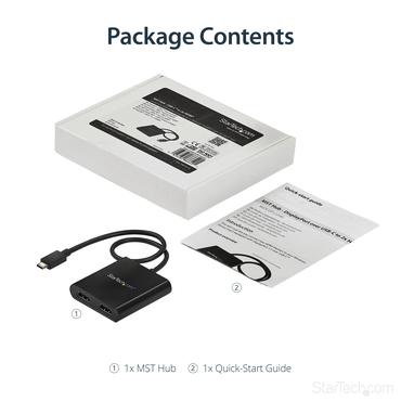 StarTech.com MST-hubb med tv&aring; portar f&ouml;r USB-C till HDMI - 4K 30&nbsp;Hz - adapterkabel - HDMI / USB - 44 m