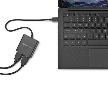 StarTech.com MST-hubb med tv&aring; portar f&ouml;r USB-C till HDMI - 4K 30&nbsp;Hz - adapterkabel - HDMI / USB - 44 m
