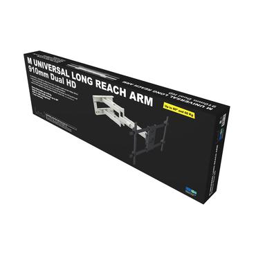 Multibrackets M Universal Long Reach Arm konsol - fullst&auml;ndig r&ouml;relse - f&ouml;r platt panel - vit