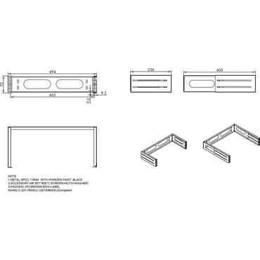 Prokord PN-0210-2U tilbehør til rack Monteringsbeslag