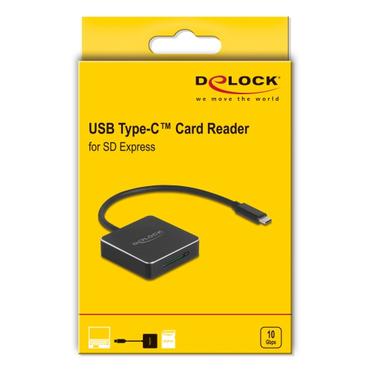 DeLOCK 91019 kortlæser USB 3.1 (Gen 2) Type C Sort