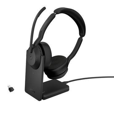 Jabra Evolve2 55 MS Stereo - headset - USB-C - med opladningsstander