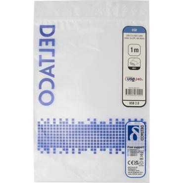 Deltaco USBC-2101 USB-kabel USB 2.0 1 m Sort