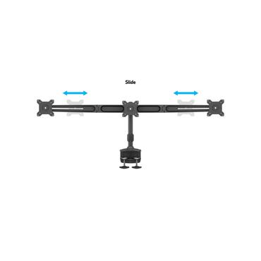 Multibrackets M VESA Desktopmount Triple Desk Clamp 15"-24" monteringssats - för 3 LCD-bildskärmar - svart