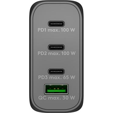 Goobay 65555 oplader til mobil enhed Laptop, Smartphone Sort Vekselstrøm Hurtig opladning Indendørs