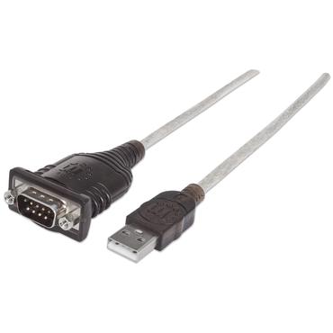Manhattan 151856 serielkabel S&oslash;lv 0,45 m USB A Serial/COM/RS232/DB9