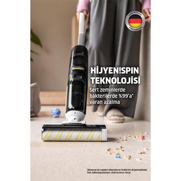 Kärcher FCV 3 vloerreiniger 2-i-1 stangstøvsuger Batteri Tør&våd HEPA Poseløs 160 W Hvid