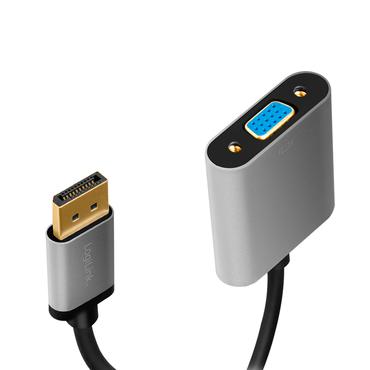 LogiLink CDA0109 kabel k&oslash;nsskifter DisplayPort VGA Sort, Gr&aring;