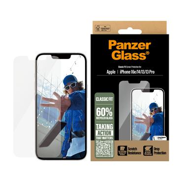 PanzerGlass ® Skærmbeskyttelse iPhone 16e | 14 | 13 | 13 Pro | Classic Fit m. EasyAligner