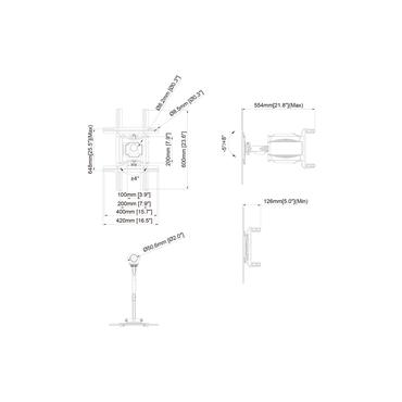 Multibrackets M Pro Series VESA Flexarm Pro Portrait monteringssats - för LCD-display - svart