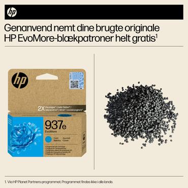 HP Original 937e EvoMore-blækpatron, cyan