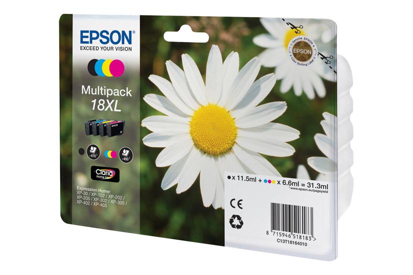Epson 18XL Multipack - 4-pack - XL - svart, gul, cyan, magenta - original - bl&auml;ckpatron (paket om 30)