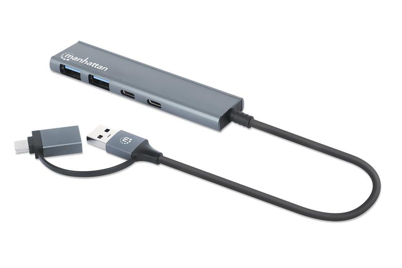 MANHATTAN 4-Port USB A/C Hub 2x USB-A 2x USB-C Ports