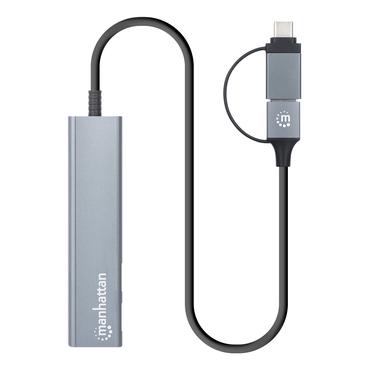 MANHATTAN 4-Port USB A/C Hub 2x USB-A 2x USB-C Ports