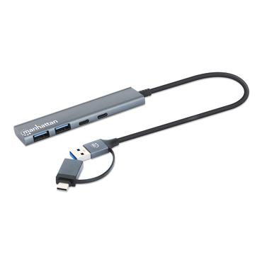MANHATTAN 4-Port USB A/C Hub 2x USB-A 2x USB-C Ports