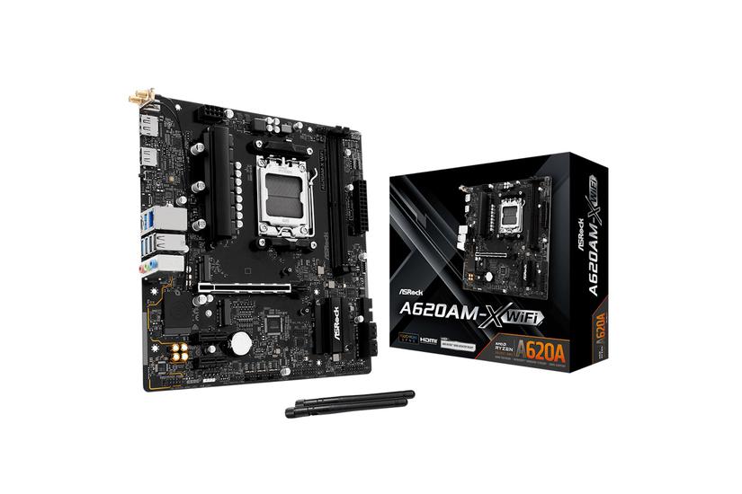 ASRock Moderkort - AMD A620A - AM5-sockel - Micro ATX - DDR5 - 2 minnesplatser - 1x M.2