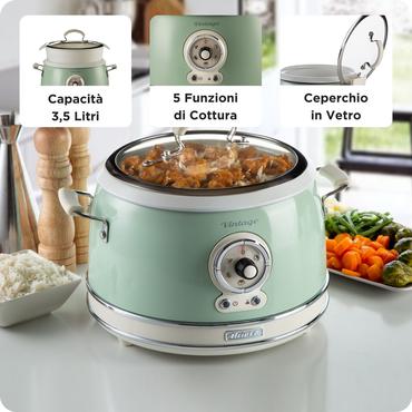 Ariete Vintage 2904 - riskokare/långsam kokare - grön