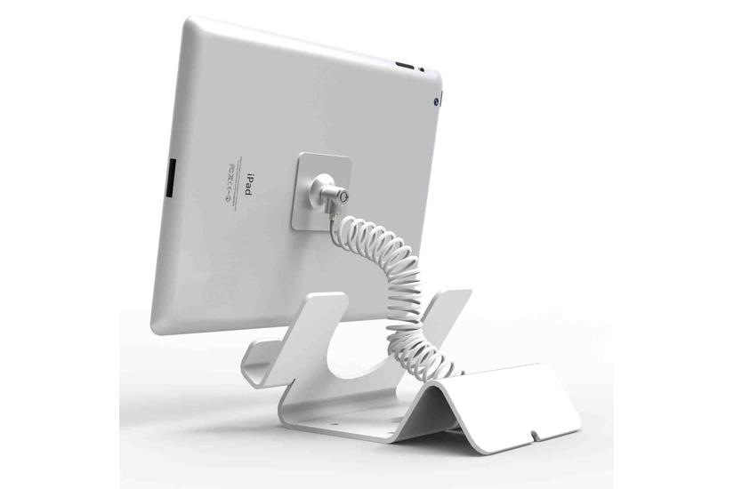 Compulocks Universal Tablet Holder with Coiled Cable Lock ställ - för surfplatta - vit
