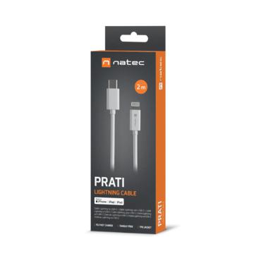 NATEC NKA-2151 Lightning kabel 2 m Hvid