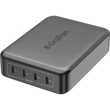 Cirafon 240W USB-C Multiport Charger - Fast Charging for Laptop & Mobile Grå
