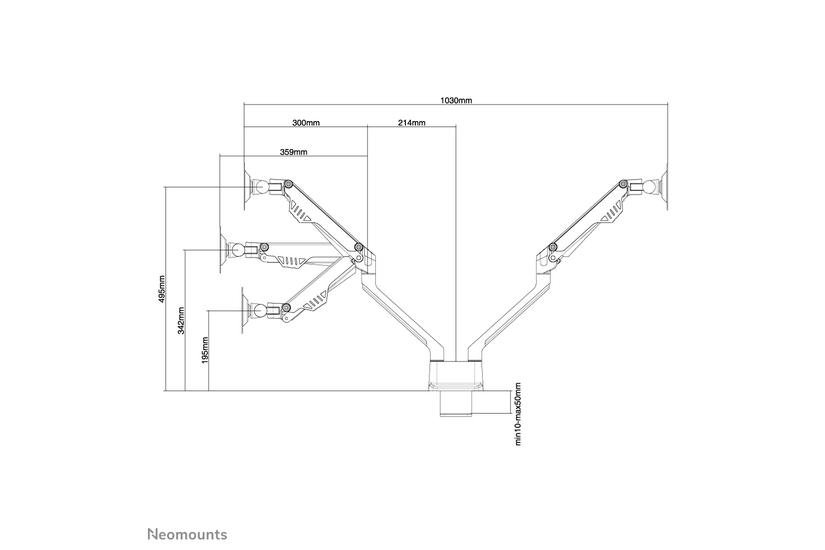 Neomounts FPMA-D750D monteringssats - fullst&auml;ndig r&ouml;relse - f&ouml;r 2 LCD-bildsk&auml;rmar - silver
