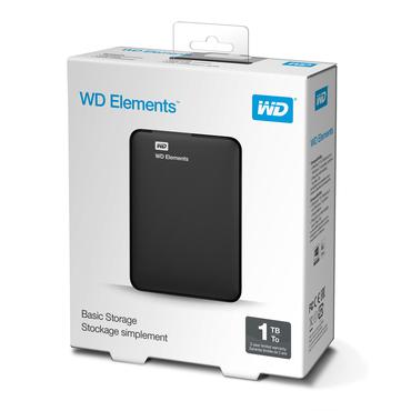 WD Elements Portable WDBUZG0010BBK - 1 TB - Ekstern HDD - USB 3.0