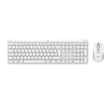 Logitech Signature Slim Combo MK950 - sæt med mus og tastatur - 100% full size - QWERTY - US International - off-white Indgangsudstyr