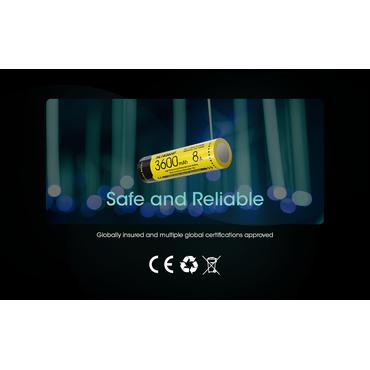 Nitecore BATTERY RECH. LI-ION 3.6V/NL1836HP(3600MAH) genopladeligt batteri Lithium-Ion (Li-Ion) 3,6 V
