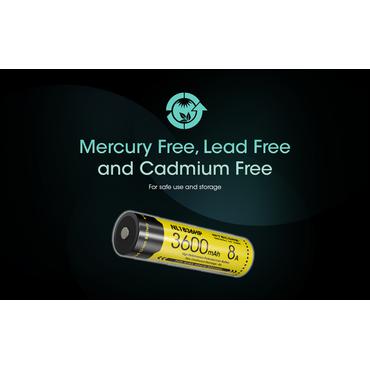 Nitecore BATTERY RECH. LI-ION 3.6V/NL1836HP(3600MAH) genopladeligt batteri Lithium-Ion (Li-Ion) 3,6 V