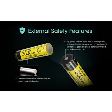 Nitecore BATTERY RECH. LI-ION 3.6V/NL1836HP(3600MAH) genopladeligt batteri Lithium-Ion (Li-Ion) 3,6 V